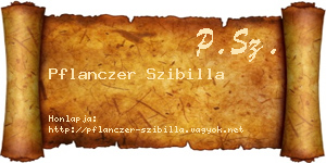 Pflanczer Szibilla névjegykártya